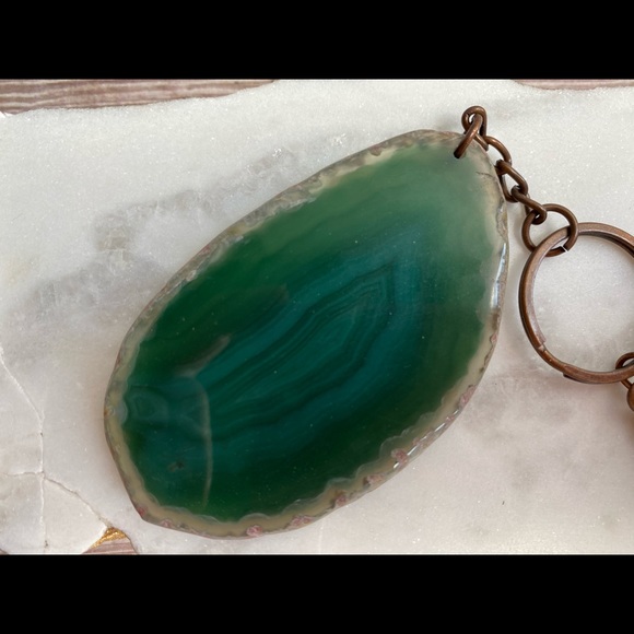 Green Agate Keychain 🍀 - Picture 4 of 5